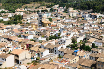 Aerial view of Capdapera, a typical Spanish town, Mallorca/Majorca