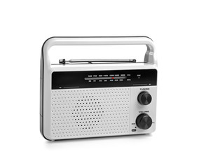 Radio receiver on white background