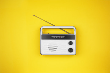 Radio receiver on color background