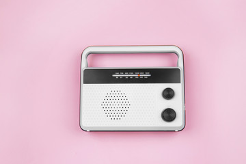 Radio receiver on color background