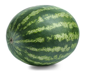 Ripe watermelon on white background