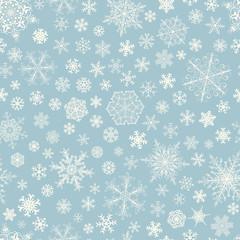 Seamless pattern of snowflakes