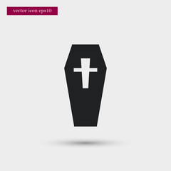 Obraz premium Coffin icon simple vector sign