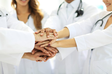 close-up of the medical team shows its unity