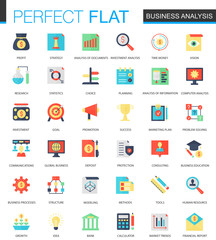 Vector set of flat Business analytics icons.