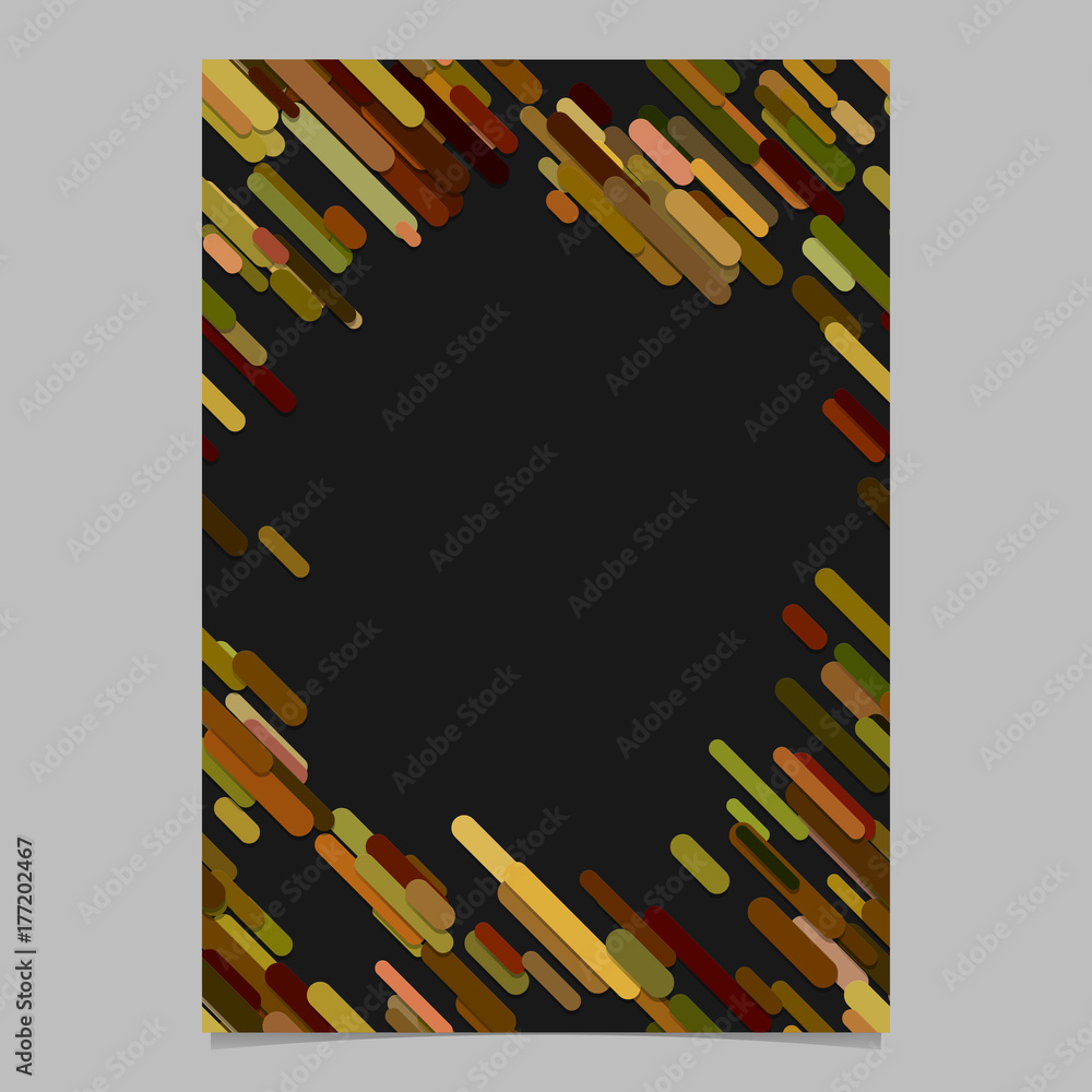 Poster colored chaotic diagonal rounded stripe pattern flyer template - digital vector brochure background 