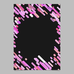 Abstract chaotic rounded diagonal stripe pattern brochure template - blank vector flyer background design from stripes in pink tones on black background