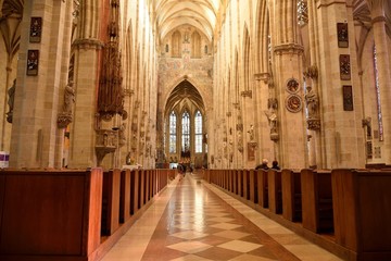 ulm, stadt, münster, innenraum, kirchenschiff, chorraum, gotik, alt, historisch, geschichte,...