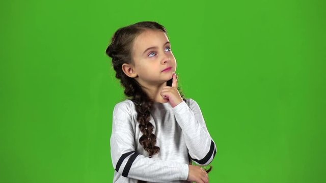 Idea comes to the baby head. Green screen. Slow motion