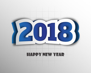 Happy new 2018 year. Greetings card. Colorful design. Vector illustration.