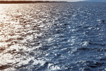 The reflection on the river during sunset