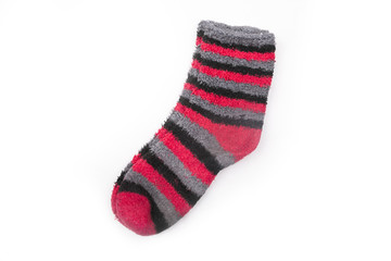 Thick socks for winter over white background