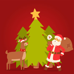 Christmas santa claus vector illustration.
