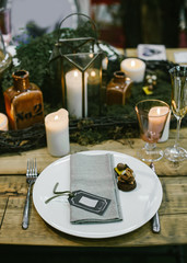 Wedding table setting.