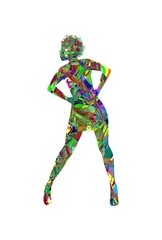 silhouette di donna in minigonna su sfondo bianco