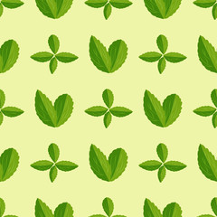 Seamless pattern with green leaves vector illustration nature leaf design floral summer plant textile fashion background