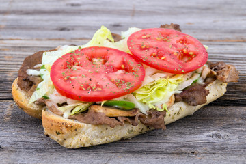 beef steak sub sandwich
