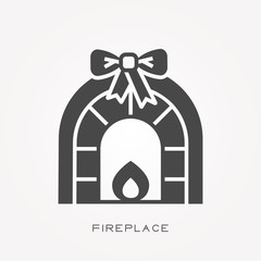 Silhouette icon fireplace