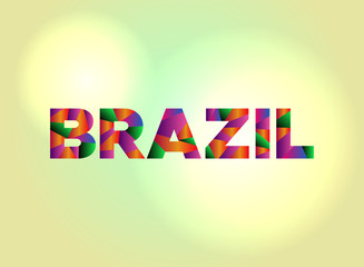 Brazil Concept Colorful Word Art Illustration