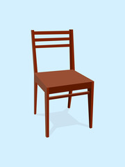 Chair wood classic detailed single object realistic design vector illustration eps10