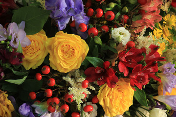 Colorful wedding flowers