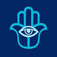 The Hand of Fatima (Hamsa), or Hand of God. Ancient traditional sacred protection amulet of The Middle East. Religious symbol in the Arabic, Jewish, Indian cultures.