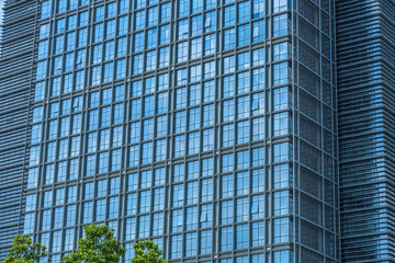 Obraz premium Close-Up of Modern Office Buildings in city of China..