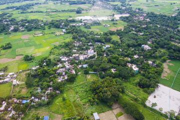 Fototapeta na wymiar The helicopter shot from Dhaka, Bangladesh