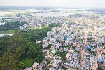 The helicopter shot from Dhaka, Bangladesh
