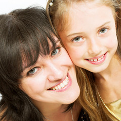 happy family isolated on white background