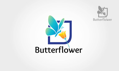 Butterfly Flower Logo Template. It's a beautiful logo, synthesis between butterfly and a flower. it's try to symbolize  somethings beauty and everything that related with a woman activity.  
