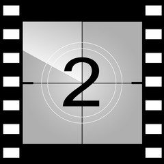 Old film movie countdown frame. Vector