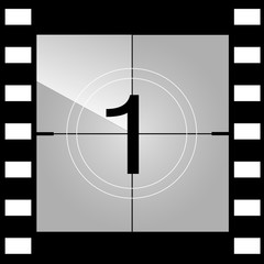 Old film movie countdown frame. Vector