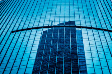 Reflection of architecture on modern office building