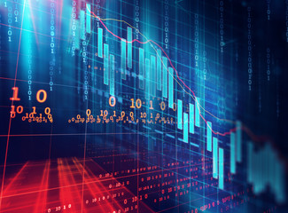 technical financial graph on technology abstract background