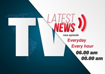 Illustration of Vector Breaking News Banner. Broadcast News Design Template on Glowing Planet Background