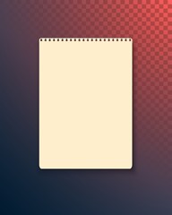 Illustration of Realistic Vector Blank TextBook Icon. Vector Notepad Template