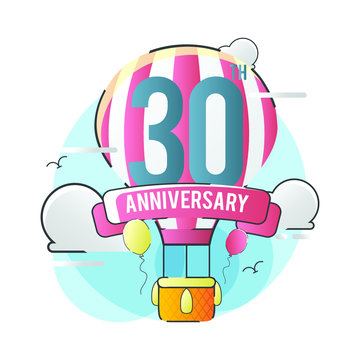 Hot Air balloon with 30th Anniversary Celebration