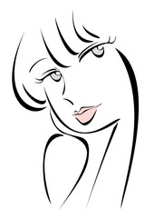 頬杖を付いた女性