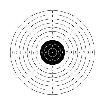 Blank template for sport target shooting competition. Shooting range target template.