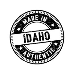 made in idaho authentic circle rubber stamp icon