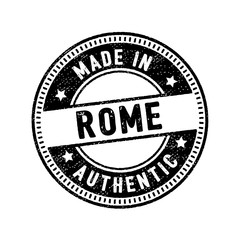 made in rome authentic circle rubber stamp icon
