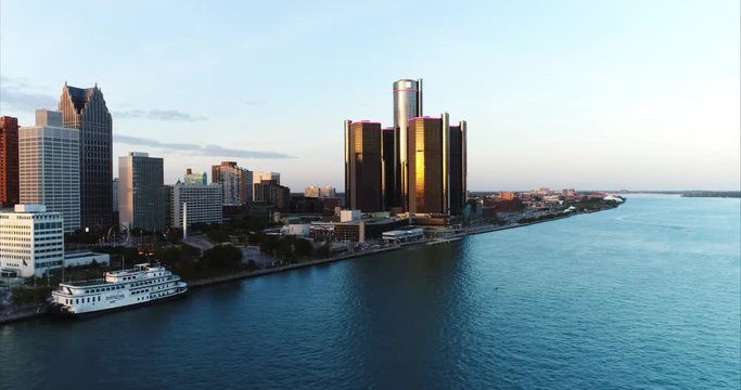 Detroit aerial cityscape