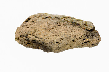 Big granite rock stone, isolated on white background.rock stone isolated on white background.clipping path.