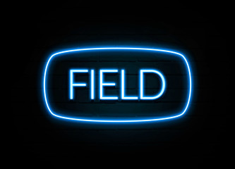 Field  - colorful Neon Sign on brickwall