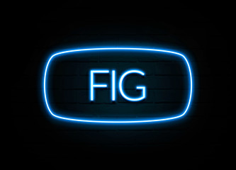 Fig  - colorful Neon Sign on brickwall