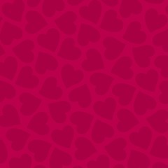 Red vector flat hearts pattern. Valentines day card