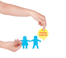 Paper people isolated on white