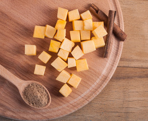 Ripe yellow pumpkin