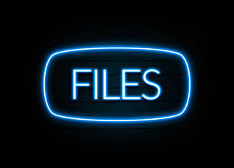 Files  - colorful Neon Sign on brickwall
